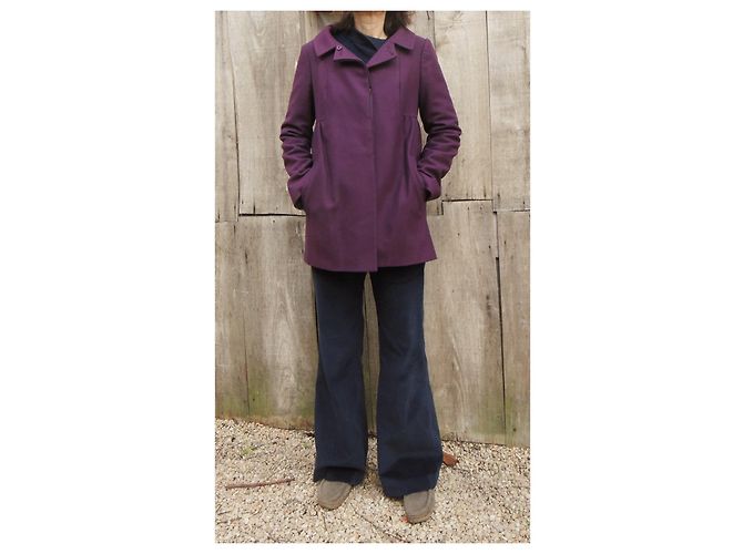 short coat Tara Jarmon size 38 Dark purple - view 2
