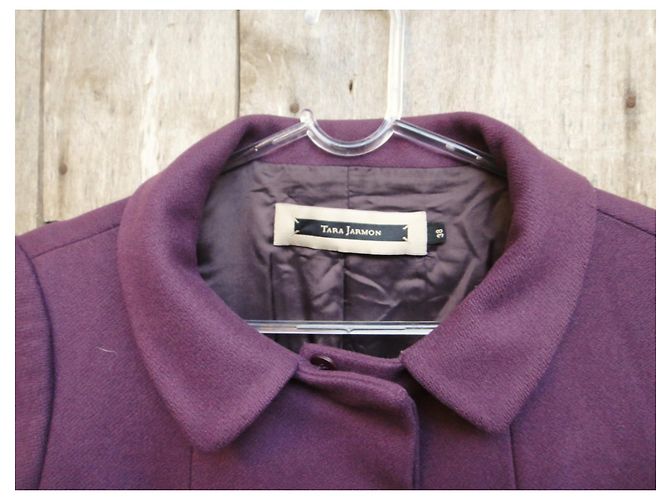 short coat Tara Jarmon size 38 Dark purple - view 3