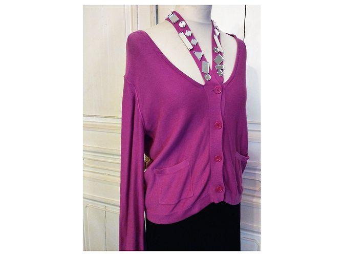 SONIA RYKIEL PULLOVER WESTE POP-KRAGEN GLASSTREIFEN T 42/46 Pink - Ansicht 6