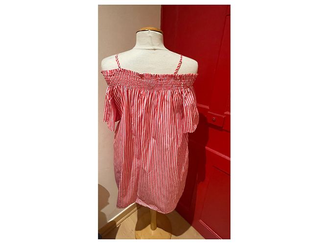 Polo Ralph Lauren Kleid aus Baumwolle Rot Weiß Gestreift - Ansicht 3