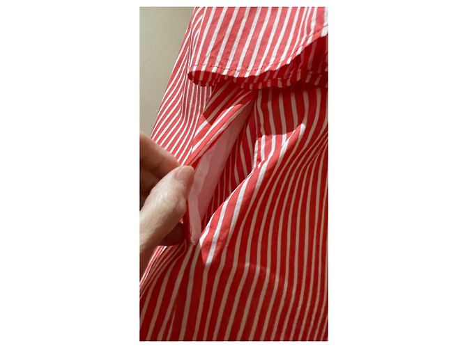 Polo Ralph Lauren Kleid aus Baumwolle Rot Weiß Gestreift - Ansicht 6