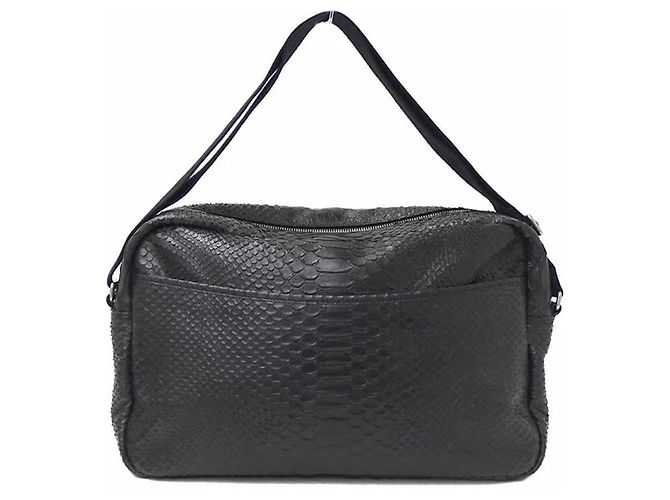 Sac Saint Laurent sac bandoulière homme python châle Noir - vue 2