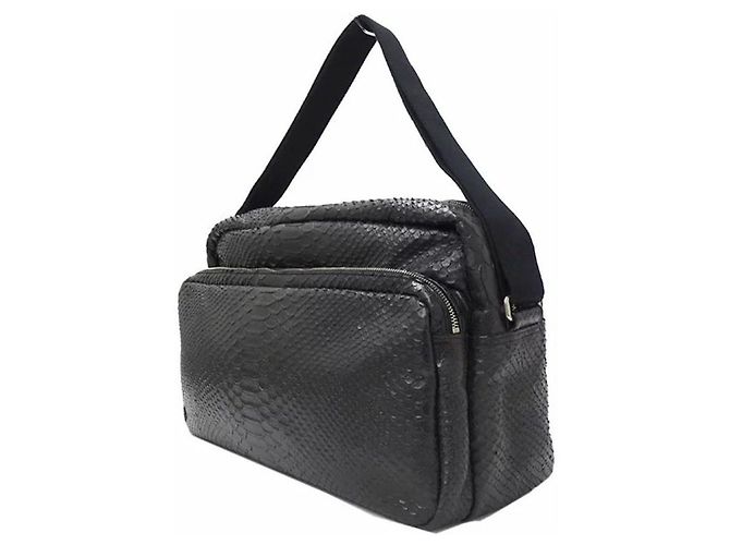 Sac Saint Laurent sac bandoulière homme python châle Noir - vue 4