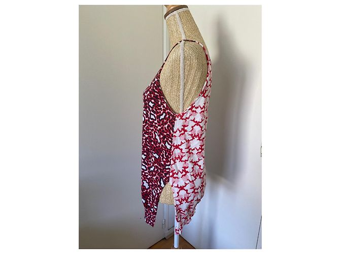 Stella Mc Cartney Stella McCartney Camiseta Sin Mangas de Algodón Negro Blanco Rojo Roja - vista 2