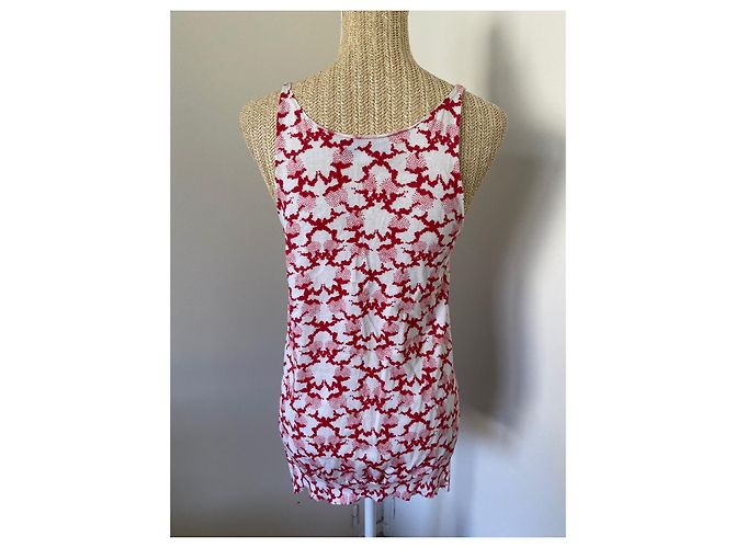 Stella Mc Cartney Stella McCartney Camiseta Sin Mangas de Algodón Negro Blanco Rojo Roja - vista 3