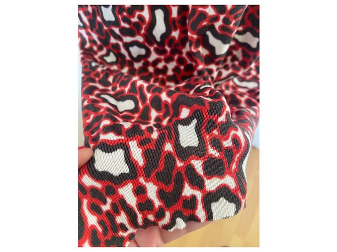 Stella Mc Cartney Stella McCartney Camiseta Sin Mangas de Algodón Negro Blanco Rojo Roja - vista 6