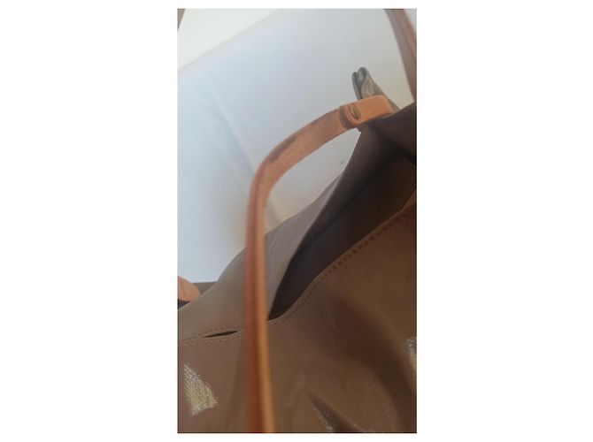 Autre Marque Bolsa tote Jack Levant Ligne Light bege de linho e couro - vista 7