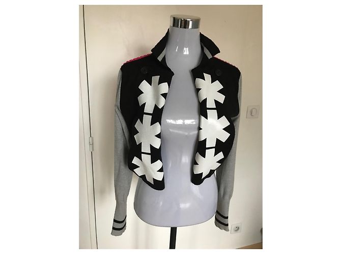 Vivienne Westwood Asymmetrische Strickjacke Baumwolle Kaschmir 36 Mehrfarben - Ansicht 2