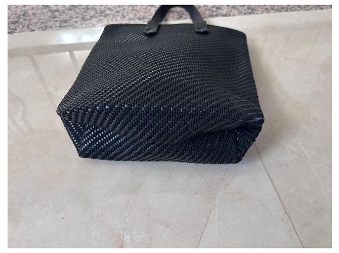 Borsa Hermès Ahmedabad PM nera in pelle e corda Nero - vista 3