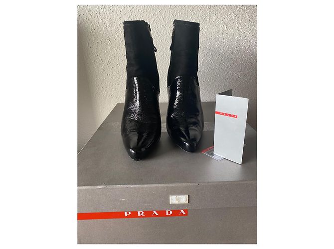 Botines Prada de piel negra Negro - vista 2
