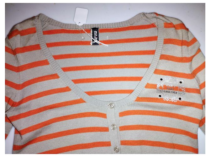 Jean Paul Gaultier GAULTIER JEAN PAUL WESTE PULLOVER BAYADERE TS OR 34/38 Beige - Ansicht 5