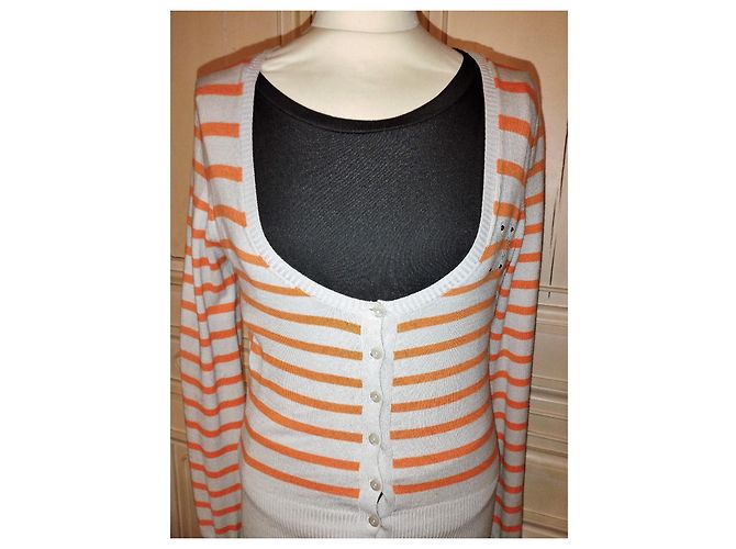 Jean Paul Gaultier GAULTIER JEAN PAUL WESTE PULLOVER BAYADERE TS OR 34/38 Beige - Ansicht 7