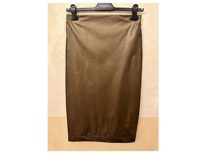 Pier Antonio Gaspari Bronze vegan leather skirt - view 2