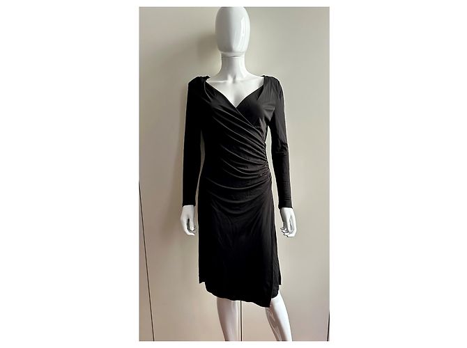 Lk Bennett Vestido viscosa negro drapeado - vista 6
