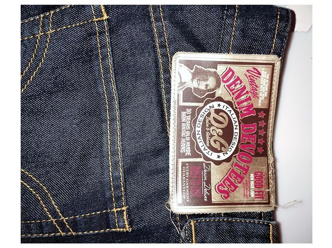DOLCE & GABBANA JEANS DEVOTEES RAW SILVER INTERIOR CHERRY W30l34 T 42/44 Azul marino - vista 10