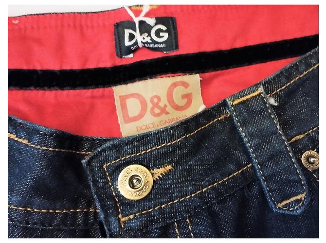DOLCE & GABBANA JEANS DEVOTEES RAW SILVER INTERIOR CHERRY W30l34 T 42/44 Azul marino - vista 11
