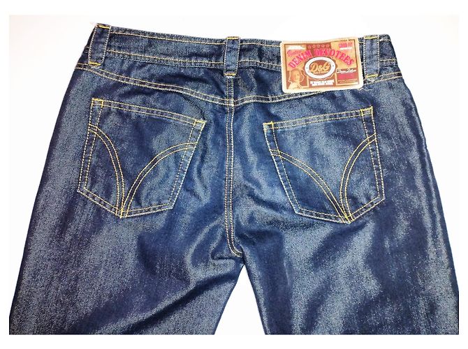 DOLCE & GABBANA JEANS DEVOTEES RAW SILVER INTERIOR CHERRY W30l34 T 42/44 Azul marino - vista 3