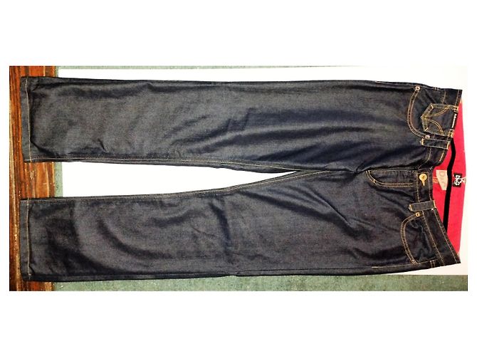 DOLCE & GABBANA JEANS DEVOTEES RAW SILVER INTERIOR CHERRY W30l34 T 42/44 Azul marino - vista 5