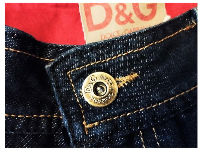 DOLCE & GABBANA JEANS DEVOTEES RAW SILVER INTERIOR CHERRY W30l34 T 42/44 Azul marino - vista 9