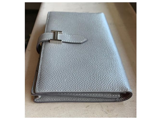 Béarn Hermès Bearn Wallet Grey Leather - view 8