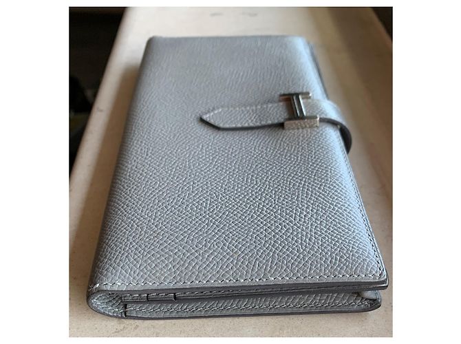 Béarn Hermès Bearn Wallet Grey Leather - view 9