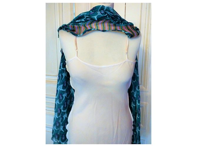 ANTIK BATIK KLEID KLEID FOLK DELICE gefüttert SEIDE PFANNEN ABEND TS ODER T 36/38 Hellblau - Ansicht 12