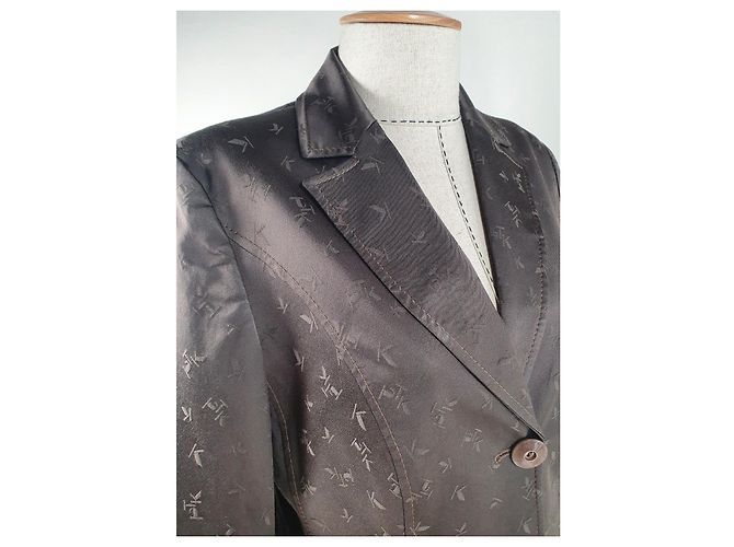 Chaqueta Krizia Per te Marrón Algodón Viscosa Castaño - vista 5