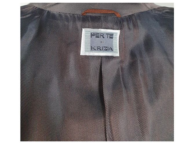 Chaqueta Krizia Per te Marrón Algodón Viscosa Castaño - vista 7