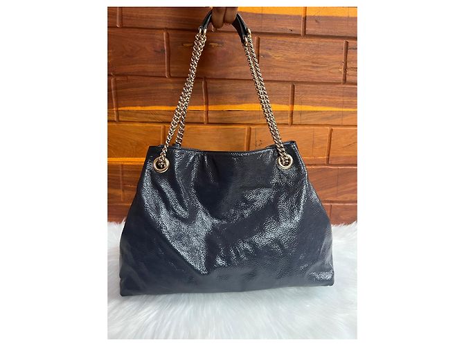 Borsa Gucci blu scuro in cotone - vista 15