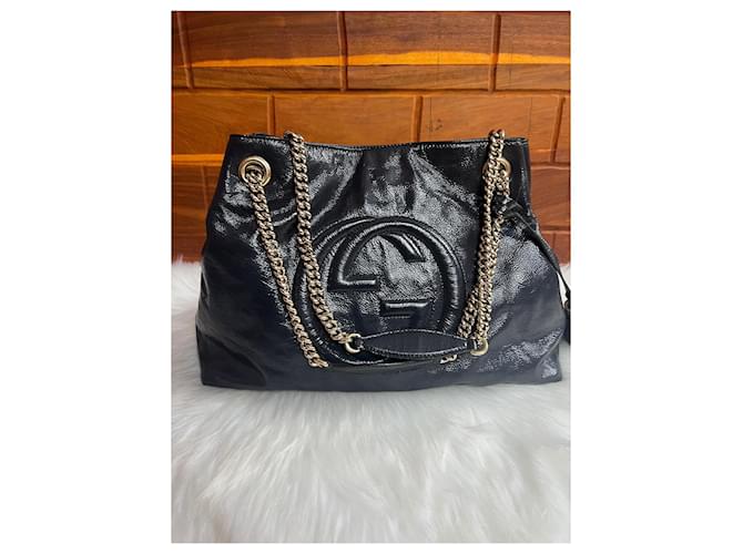 Borsa Gucci blu scuro in cotone - vista 16