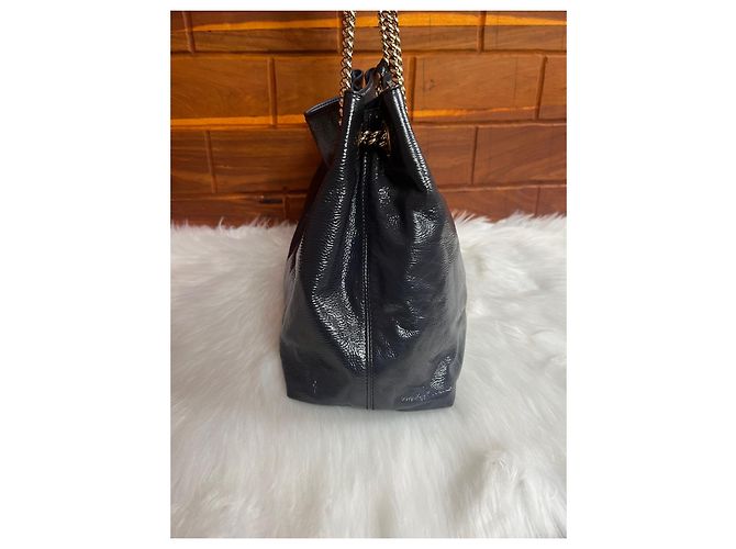 Borsa Gucci blu scuro in cotone - vista 4