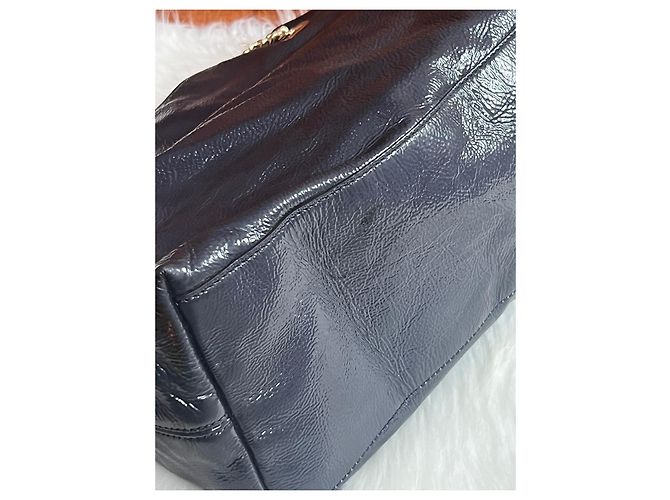 Borsa Gucci blu scuro in cotone - vista 7