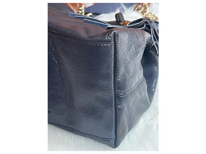 Borsa Gucci blu scuro in cotone - vista 9