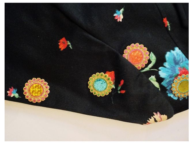 KENZO JACKE NIGHT DE CHINE FLORALE BROSCHE QUASTEN T 36/38 Schwarz - Ansicht 10