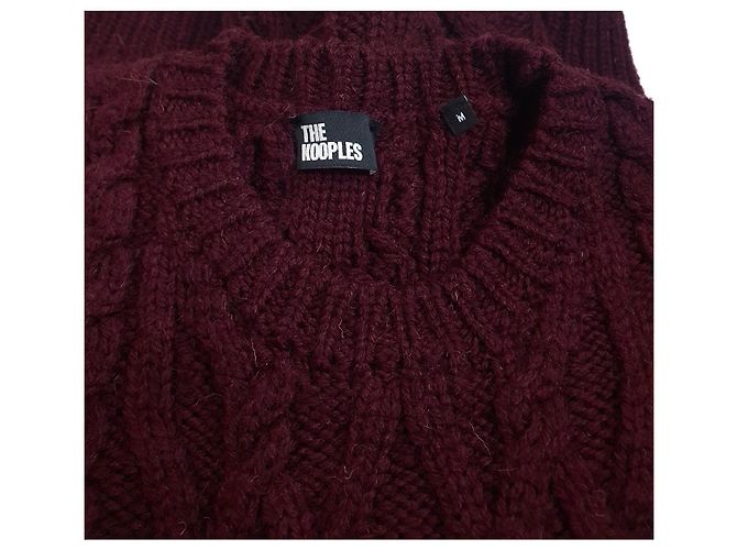 The Kooples Wollpullover Burgunderrot Irisches Motiv M Bordeaux - Ansicht 3