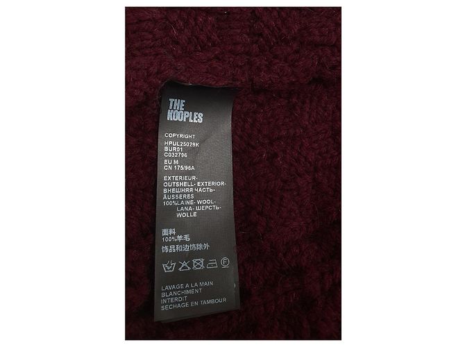 The Kooples Wollpullover Burgunderrot Irisches Motiv M Bordeaux - Ansicht 4