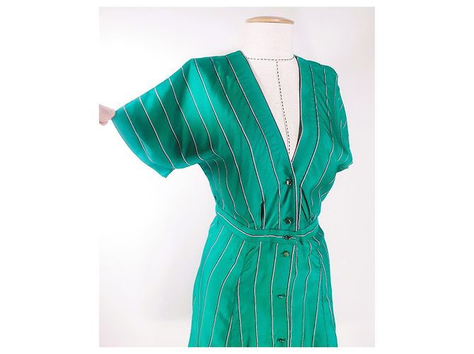 Vestido Sessun Menthol Stripe de viscosa Verde - vista 2