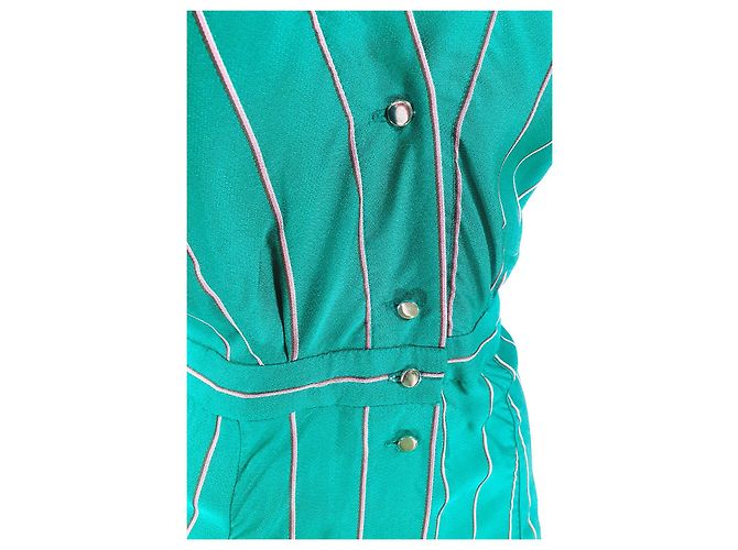 Vestido Sessun Menthol Stripe de viscosa Verde - vista 3