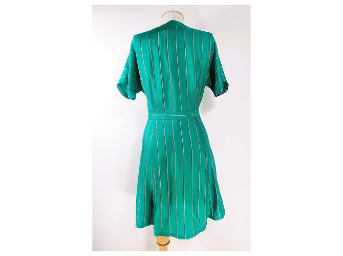 Vestido Sessun Menthol Stripe de viscosa Verde - vista 4