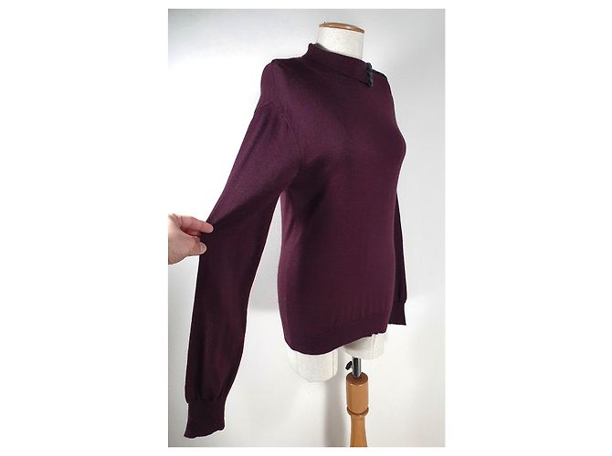 Maglione Patrizia Pepe in lana merino rosso scuro Bordò - vista 2