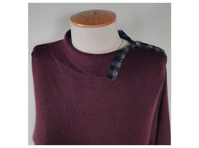 Maglione Patrizia Pepe in lana merino rosso scuro Bordò - vista 3