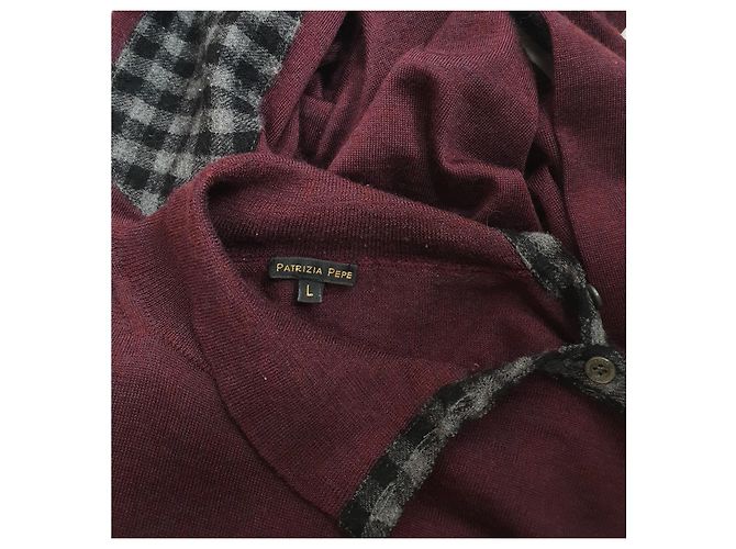 Maglione Patrizia Pepe in lana merino rosso scuro Bordò - vista 6