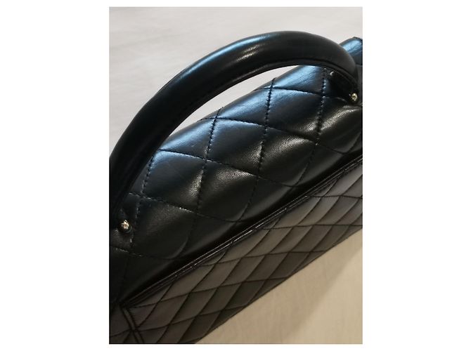 Vintage Chanel Kleine Lammledertasche GHW Schwarz - Ansicht 13