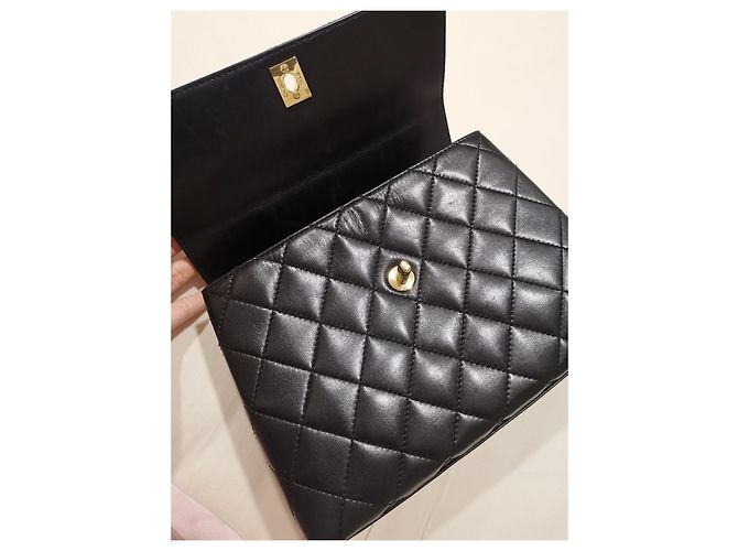Vintage Chanel Kleine Lammledertasche GHW Schwarz - Ansicht 9