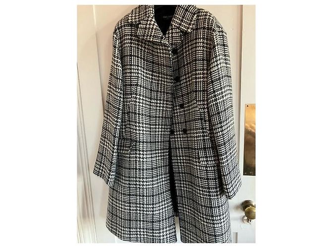 Abrigo de lana Dolce & Gabbana negro y blanco Talla 42 - vista 10