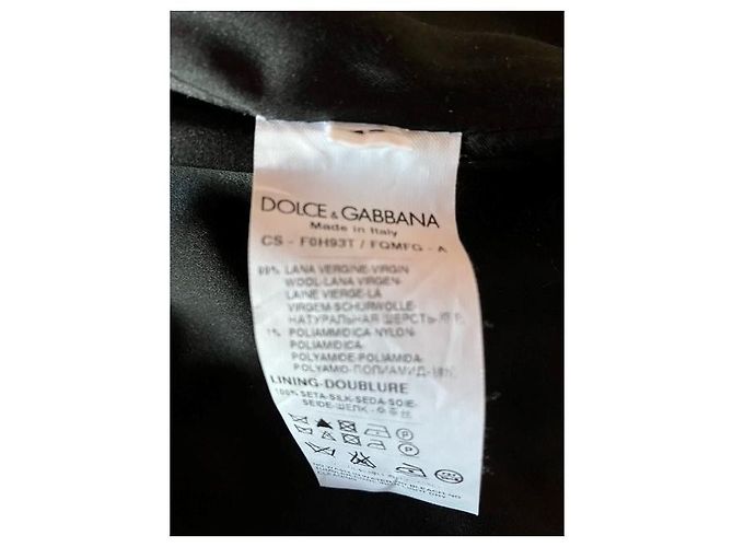 Abrigo de lana Dolce & Gabbana negro y blanco Talla 42 - vista 5