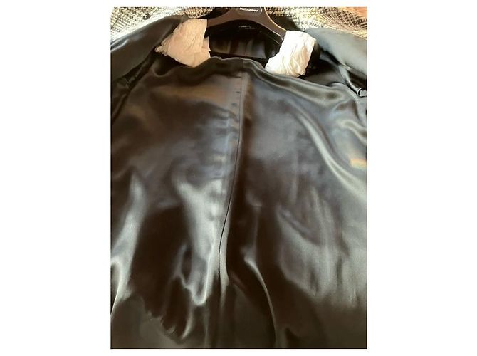 Abrigo de lana Dolce & Gabbana negro y blanco Talla 42 - vista 6