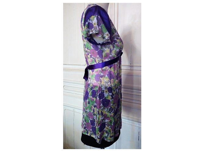 Antik Batik BLUSA BATIK ANTIK VOILE IMPERO DI SETA ALLACCIATA PLUM TS Porpora - vista 11