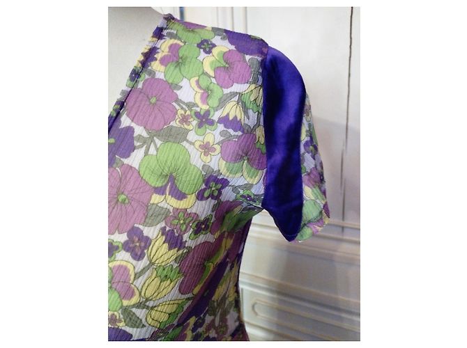 Antik Batik BLUSA BATIK ANTIK VOILE IMPERO DI SETA ALLACCIATA PLUM TS Porpora - vista 12
