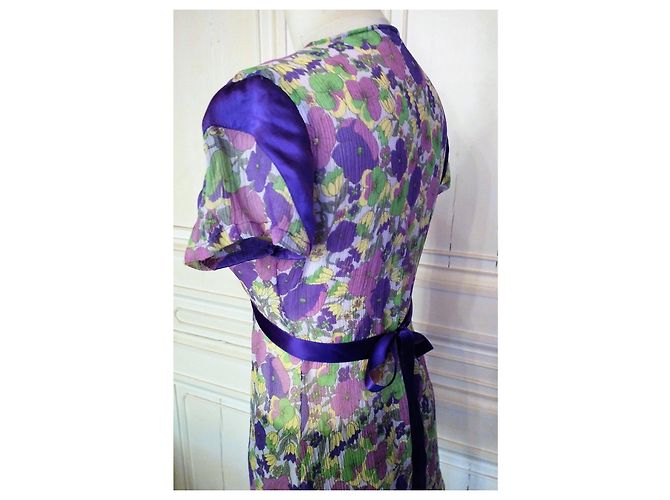 Antik Batik BLUSA BATIK ANTIK VOILE IMPERO DI SETA ALLACCIATA PLUM TS Porpora - vista 7